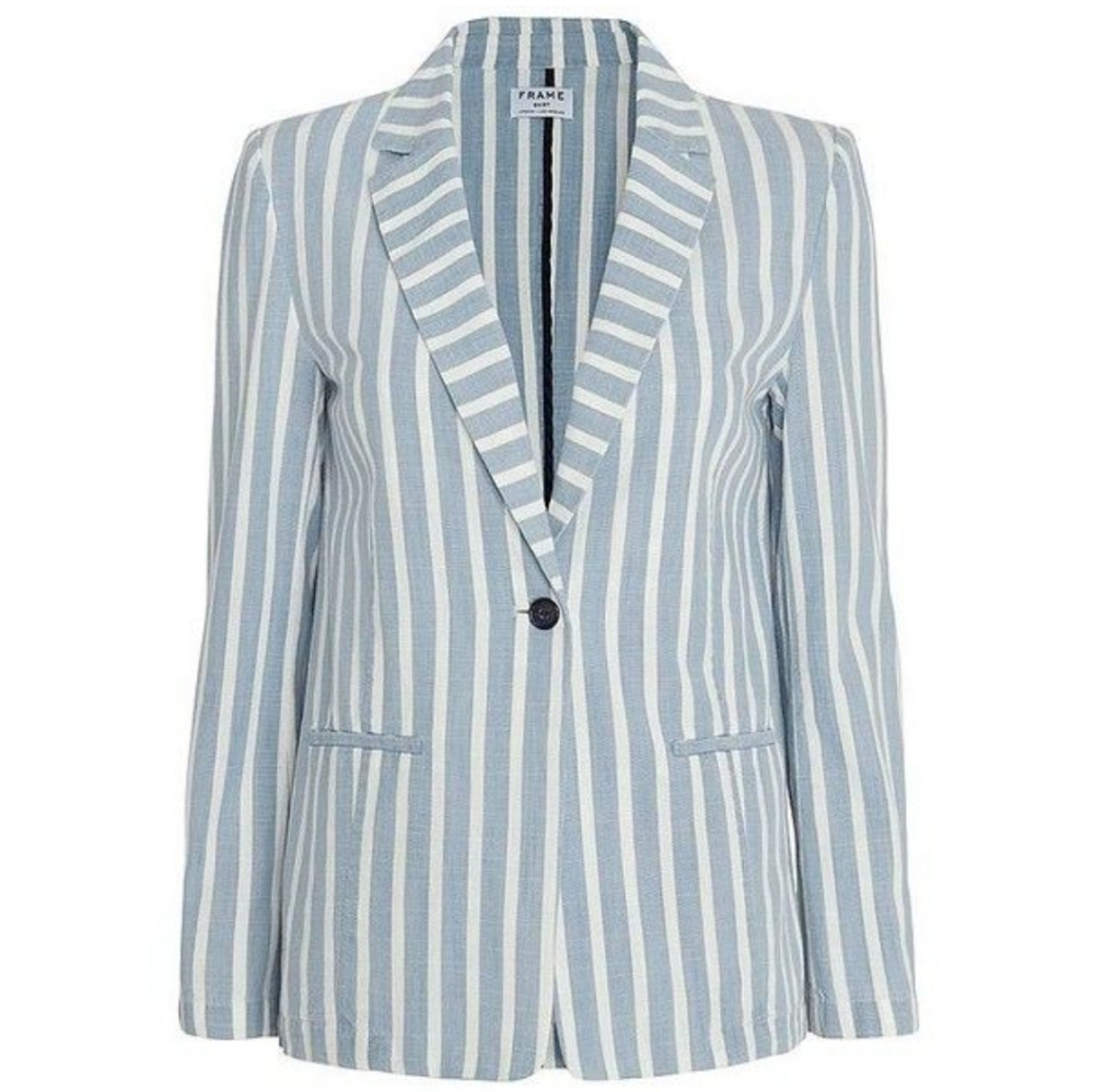 Frame Denim Cotton Striped Shirt Jacket Size Small